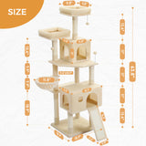 Domestic Delivery Big Cat Tree Tower Condo Furniture Scratch Post Cat Jumping Toy with Ladder for Kittens Pet House Play