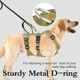 Reflective Nylon Mesh Large Dog Harness No Pull Waterproof Dog Harness Vest With Handle For Medium Large Dogs  Walking Training