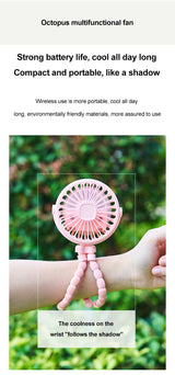 Multi Functional Handheld Mini Octopus Fan Portable USB Charging Home Outdoor Stroller With Night Light Function Small Fan