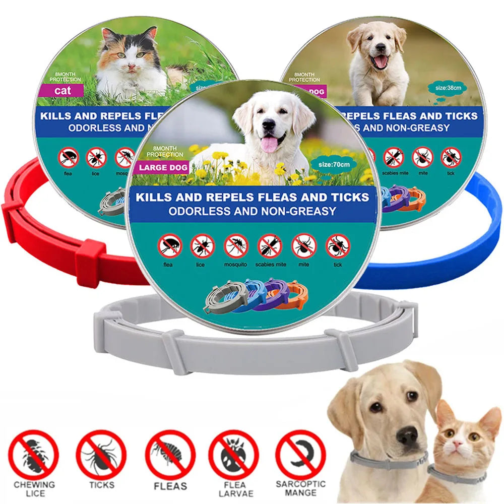 New Pet Dog Cat Collars Veterinary Anti Flea and Tick Collar for Cats Dogs Anti-parasitic Necklace for Large Small Dogs Products