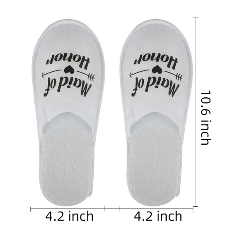 Bride Shower Bride Wedding Decoration Bridesmaid Hen Party Spa Soft Slippers Ladies Bachelorette Party Supplies Gift