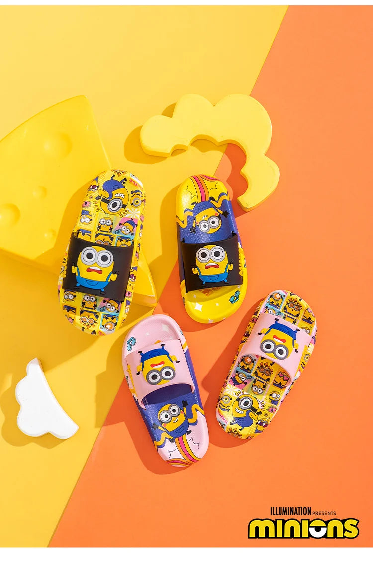 Genuine Minions children's slippers, indoor non-slip cartoon light soft soled slippers for boys and girls