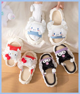 Sanrio Cute Slipper Antislip Flax Comfortable Pochacco Hello Kitty Kuromi Outdoor Indoor Slides Cartoon Sweet