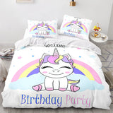 Unicorn Duvet Cover Set Cartoon Galaxy Rainbow Colourful Unicorn Cute Romantic Theme for Kids Girls Polyester Comforter Cover