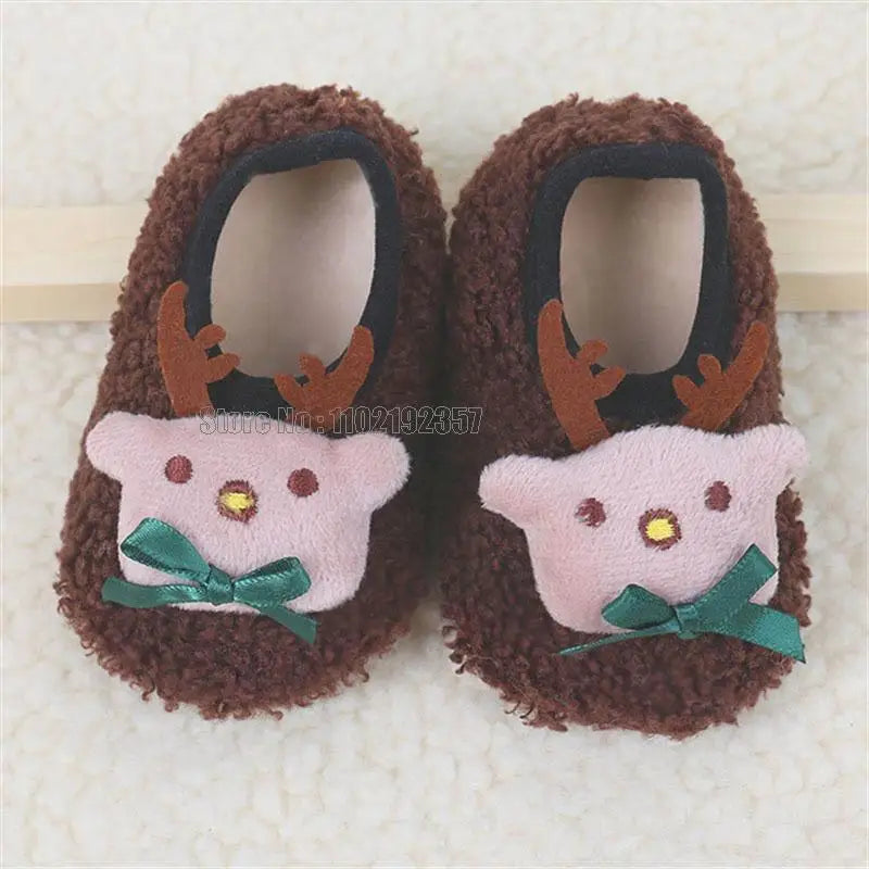 Winter Children Floor Baby Slippers Infant Toddler Plush Warm Boys Girl Soft Anti-slip Indoor School Kids Shoes