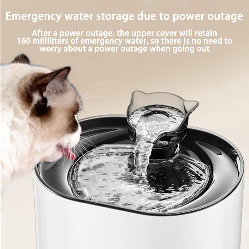 Cat Water Fountain Auto Recirculate Filtring Cats Dog Water Dispenser USB Electric Mute Pump Cat Ear Pet Cats Drinking Fountain