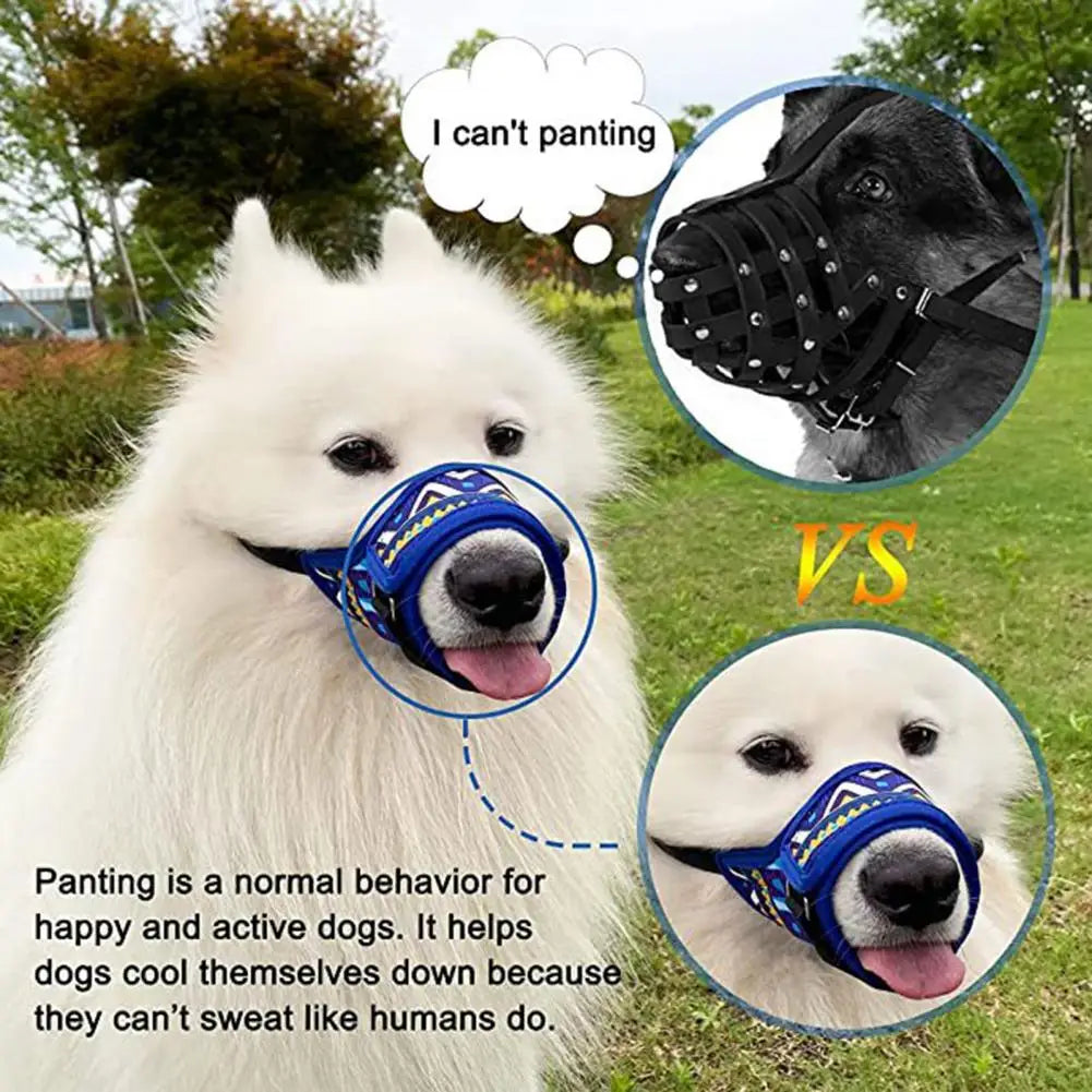 Adjustable Dog Muzzle Buckle Design Breathable High Elasticity Puppy Muzzle Pet Face Protector for Small Medium Large Dogs 