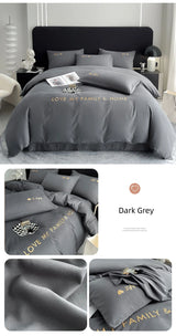 Nordic Luxury Egyptian Cotton Bedding Set King Queen Double Twin Size with Sheet Duvet Cover Pillowcases 1/2 People Bed Linens