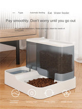 Large Capacity Automatic Cat Food Dispenser Drinking Water Bowl Pet Supplies Wet and Dry Separation Dog Food Container