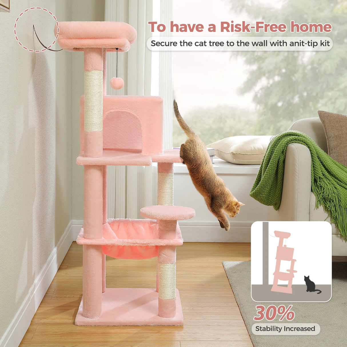 Multi-Level Cat Tree with Scratching Post Luxury Cat Tower with Condo House Cat Scratcher for Indoor Cat Accessories Pet Cat Toy