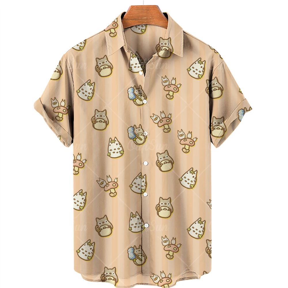 Duck 3d Print Shirts Men Fashion Hawaiian Shirt Short Sleeve Casual Beach Shirts Boys Single-Breasted Blouse Men's Clothing