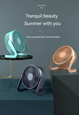 5 Inch USB Desktop Fan 360° Rotating Mini Adjustable Portable Electric Fan Summer Mute Air Cooler For Home Office