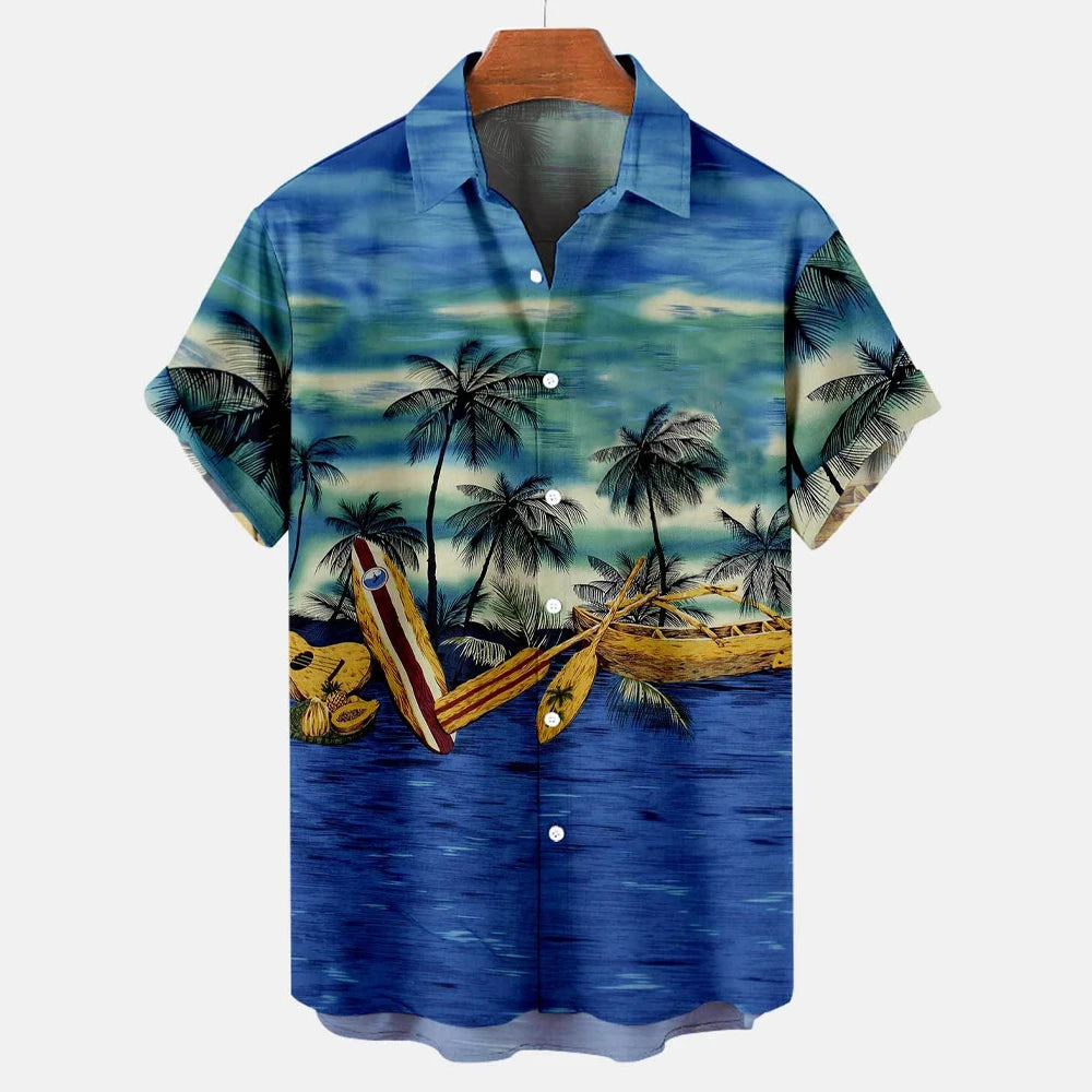 Summer Shirt Hawaiian Shirts For Men Beach Vacation Short Sleeve Tops Casual Men's Blouse Fashion Camisas De Hombre Clothing XL