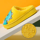 Winter Children‘s Slippers New Kids Slippers Dinosaur Warm Plush Indoor Autumn Non-Slip Soft Plush Slipper For Boys Girls 2024