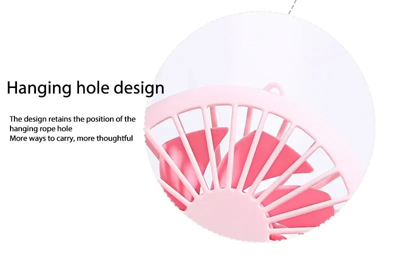 Creative Mini Handheld Small Fan USB Charging Portable 3 Speed High Wind Desktop Office Travel Pocket Fan Student Quiet Chroma