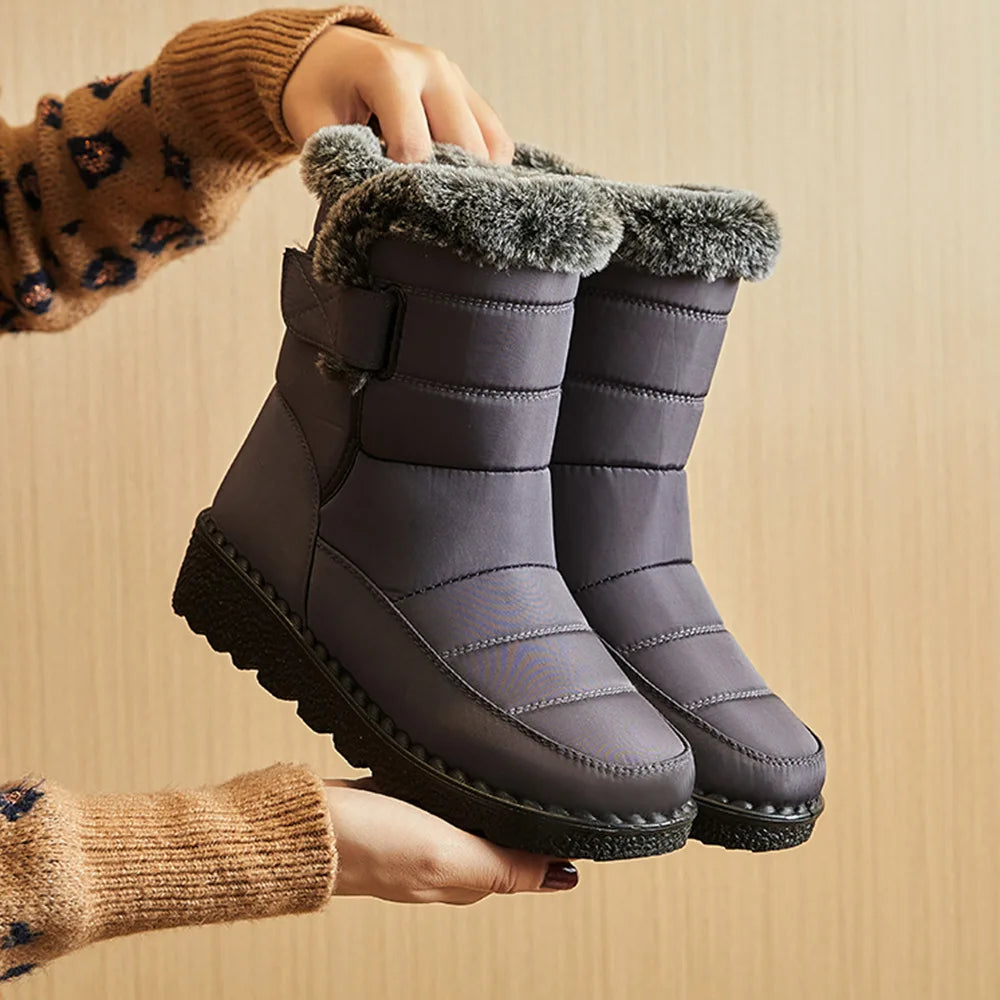 Waterproof Winter Boots for Women 2023 New Faux Fur Long Plush Snow Boots Woman Platform Shoes Warm Cotton Couples Ankle Boots