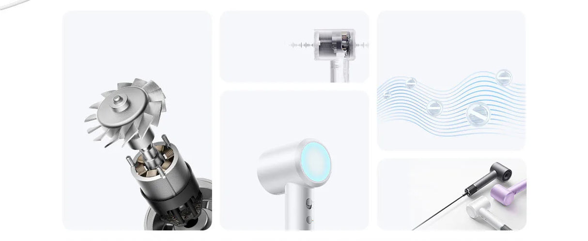 XIAOMI MIJIA High Speed Hair Dryer H501 Negative Ion Hair Care 110000 Rpm Dry 220V CN Version (With EU Adapter) 62m/s wind speed