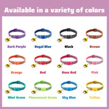 Cat Bells Collars 12 Color Adjustable Nylon Buckles Reflective Nylon Dog Collar Neck Strap Luminous Collars Pet Accessories