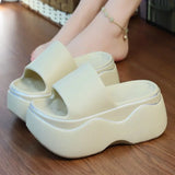 Women Non Slip Elevated Slippers New White Thick Sole EVA Slipper Women Fashion Home Platform Slippers for Summer Outwear Sandal