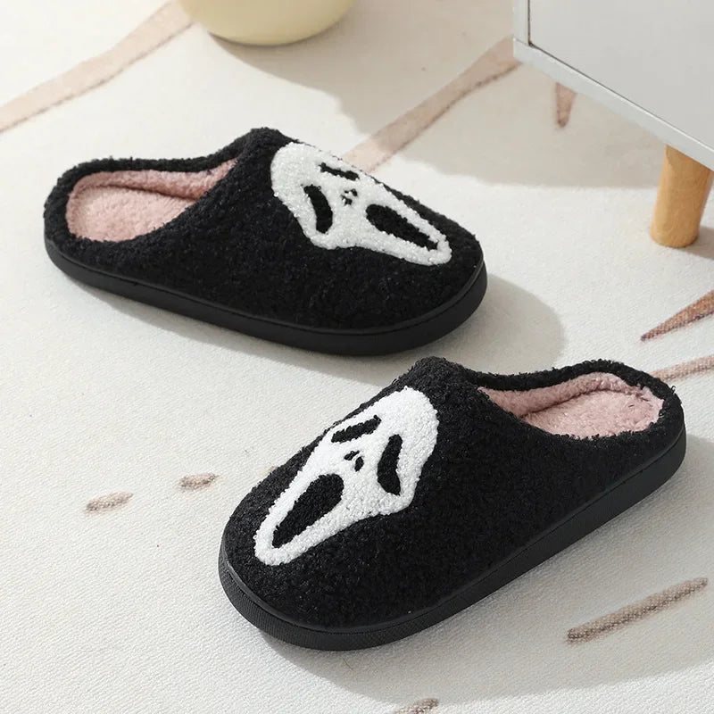 Slippers Skull Cartoon Warm Winter Cotton Slippers Men and Women's Couple Home Indoor Cotton Slippers