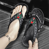 2023 Summer Slippers Men Flip Flops Beach Sandals Non-slip Casual Flat Shoes Slippers Indoor House Shoes for Men Outdoor Slides