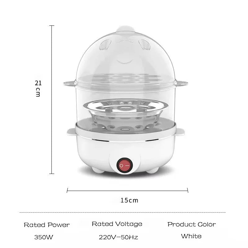 220V Multifunctional Electric Egg Boiler Double Layers Egg Cooker Mini Steamer Poacher Kitchen Cooking Breakfast Machine