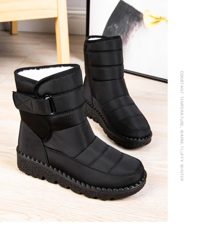 Waterproof Winter Boots for Women 2023 New Faux Fur Long Plush Snow Boots Woman Platform Shoes Warm Cotton Couples Ankle Boots