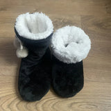 Womens Home Slipper Boots Winter Warm Fuzzy Indoor Fur Ball Contton Plush Non Slip Grip Fluffy Female Floor Shoes Flat Ladies