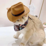 Pet Hat Dog Cat Western Cowboy Hat Halloween Pet Outdoor Caps  Funny Retro Photo Prop Dog Accessories Doll Decor Pet Products