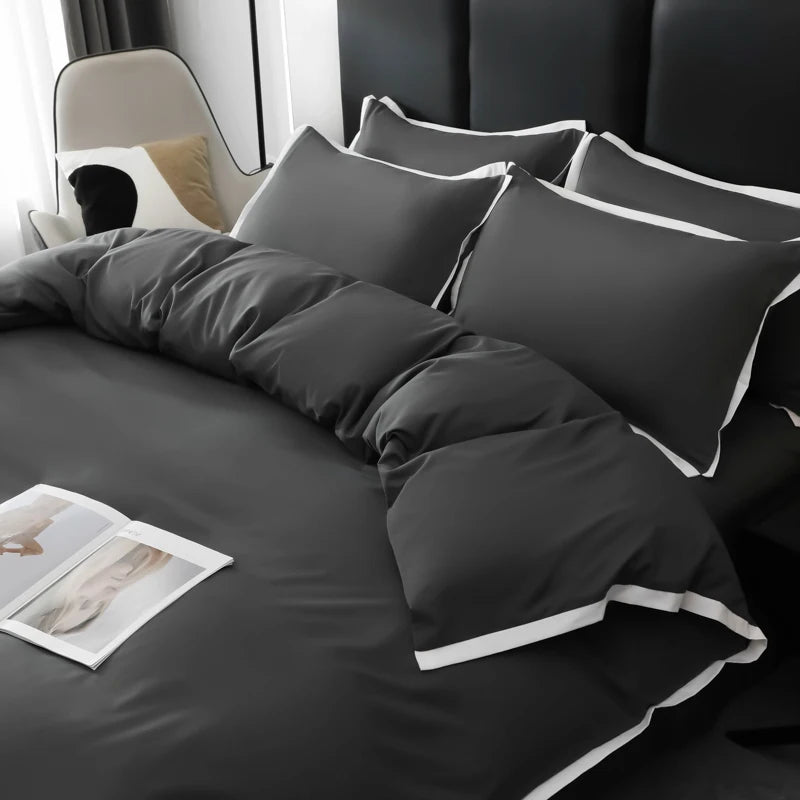 Simple Style Bedding Sets постельное белье Washed Brushed Duvet Cover with Pillowcase Luxury Bedsheets Set Queen/King Size Bed