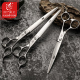 Fenice Professional Dog Grooming Scissors Kit Cutting Curved Thinning Shear 9CR Satinless Steel Scissors Set