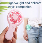 Creative Mini Handheld Small Fan USB Charging Portable 3 Speed High Wind Desktop Office Travel Pocket Fan Student Quiet Chroma