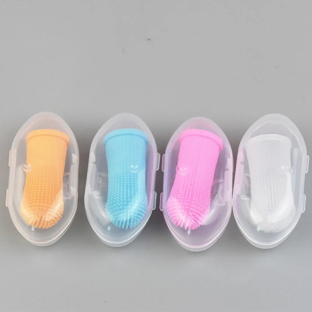 Dog Super Soft Pet Finger Toothbrush Teeth Cleaning Bad Breath Care Nontoxic Silicone Tooth Brush Tool Dog Cat Cleaning Supplies