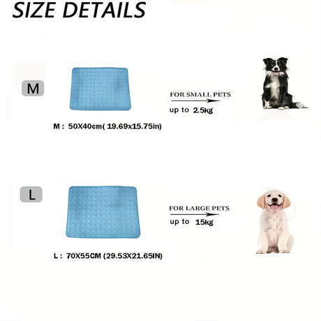 Pet Cooling Mat Dog Cat Sleeping Pad Cool Ice Silk Moisture-proof Mattress Cushion Summer Small Animal Cold Bed 5 sizes