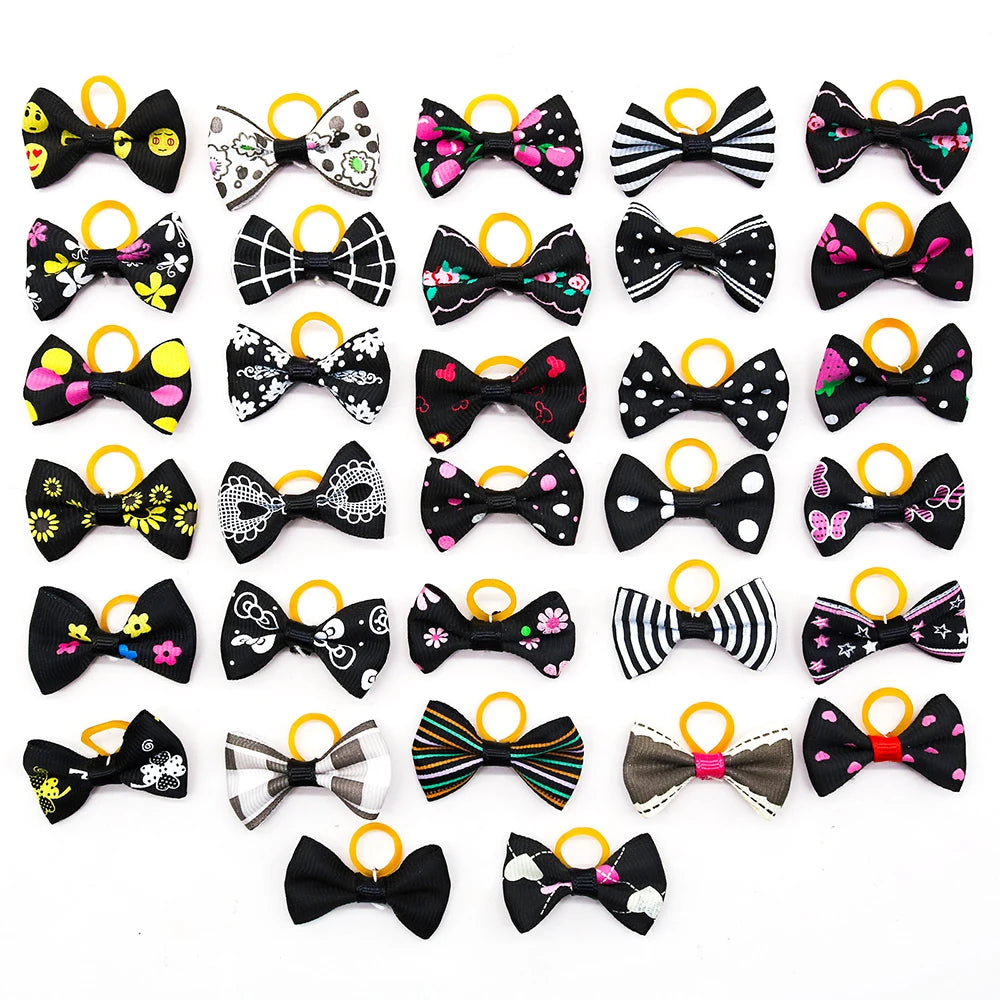 10/20/30PCS Pet Hair Accessories Bows Puppy  Grooming Bows Mix Colours Decorate Hair for Small Dog Hair Rubber Band Dog Supplier