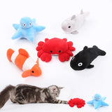 Cat Toys Ocean Catnip plush toys Bite resistant teething pet supplies