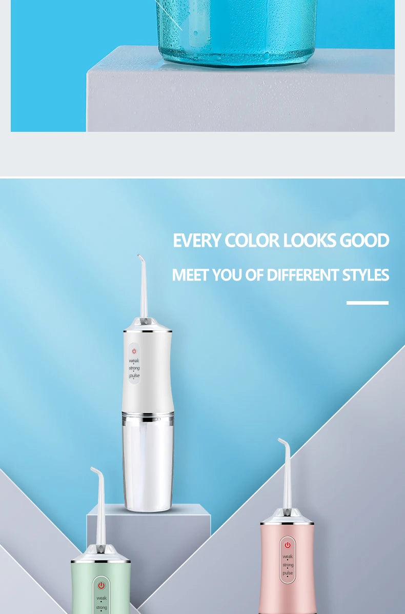 Portable Smart Electric Oral Irrigator Water Flosser 4 Jets 3 Modes Rechargeable Dental Water Jet Irrigator Dental Teeth Cleaner