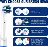 16/20PCS Brush Head nozzles for Oral B Electric Toothbrush Replacement Head Refill Sensitive Floss Cross Action for Oralb