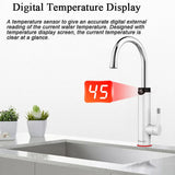 Briwellna Tankless Water Heating Faucet 220V Electric Kitchen Faucet 2 in 1 Digital Display Hot Water Heater Flowing Faucet