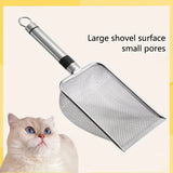 Stainless Steel Fine Mesh Cat Litter Scoop Easy To Clean Non-Stick Shovel for Reptiles Sand Efficient Durable Litter Scoop