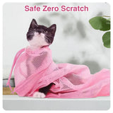 Cat Grooming Bag Shower Mesh Bag Adjustable Multifunctional Breathable Anti Bite Anti Scratch Cat Restraint Bag