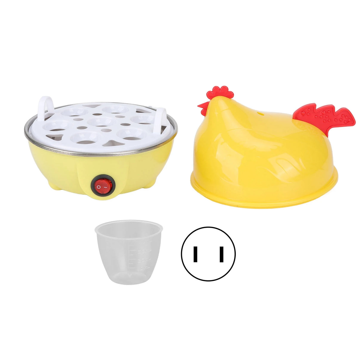 7 Egg Capacity Electric Egg Cooker Multifunction Chicken Shape Rapid Egg Boiler Automatic Shut Off Mini Breakfast Machine