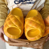 Milk Yellow Bread Slippers Women Fashion Creativity Thick Sole Slippers Women Anti Slip Soft Cute Fun Bread Sandals Girl Summer