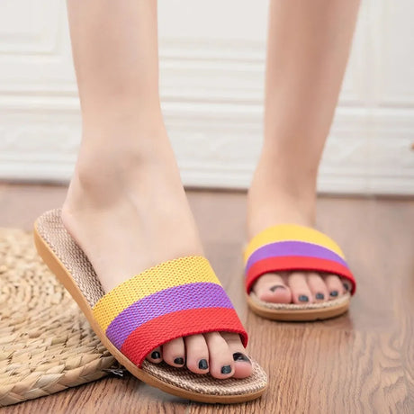 Summer Linen Women'S Slippers Flat Sandals Home Color EVA Lightweight Shoes For Women Casual Slippers Free Shipping