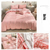 Cream Style Solid Colours Pink Yellow Bedding Set Twin Full Queen King Size Bed Linen Girls Adults  Bed Flat Sheet Pillowcase