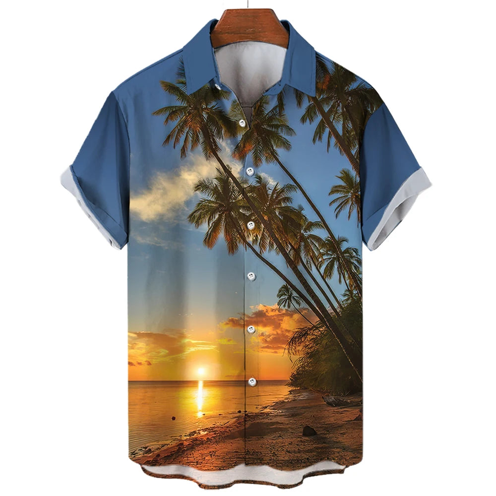 Summer Shirt Hawaiian Shirts For Men Beach Vacation Short Sleeve Tops Casual Men's Blouse Fashion Camisas De Hombre Clothing XL