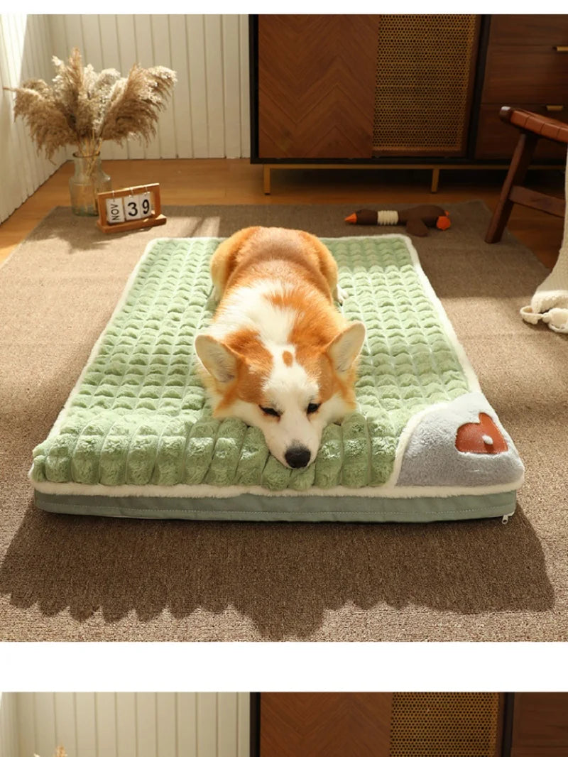 Dog Mat for Spring Luxury Pad for Small Medium Large Dogs Plaid Bed for Cats Dogs Fluff Sleeping Removable Washable Pet Bed 2024