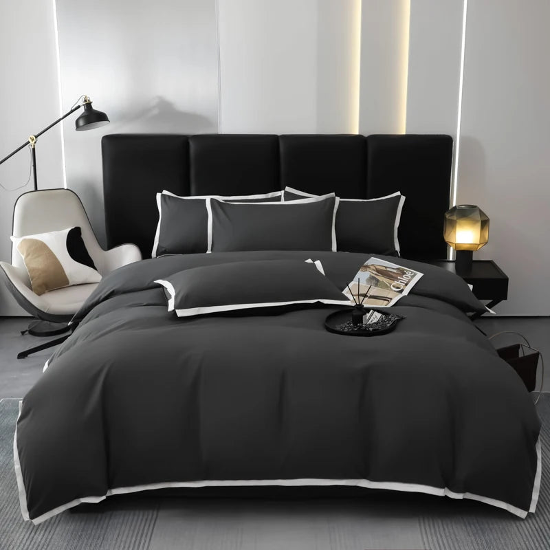 Simple Style Bedding Sets постельное белье Washed Brushed Duvet Cover with Pillowcase Luxury Bedsheets Set Queen/King Size Bed