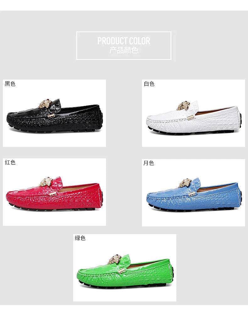 2023 New Men Loafers Leather Driving Boat Shoes Slip-On Casual Shoes Breathable Soft Male Flats Red Lazy Beanie Shoes Plus Size