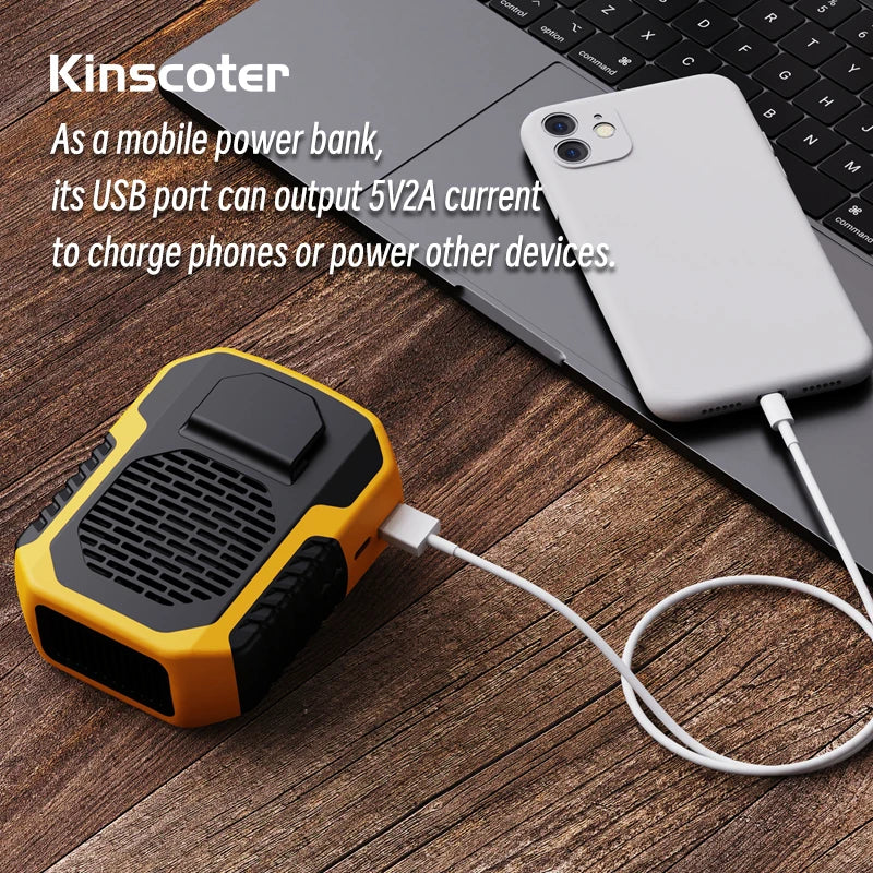 Kinscoter 6000mAh Hanging Neck/Waist Fan USB Mini Portable Rechargeable Fan For Outdoor Camping Hiking Climbing Running Sports